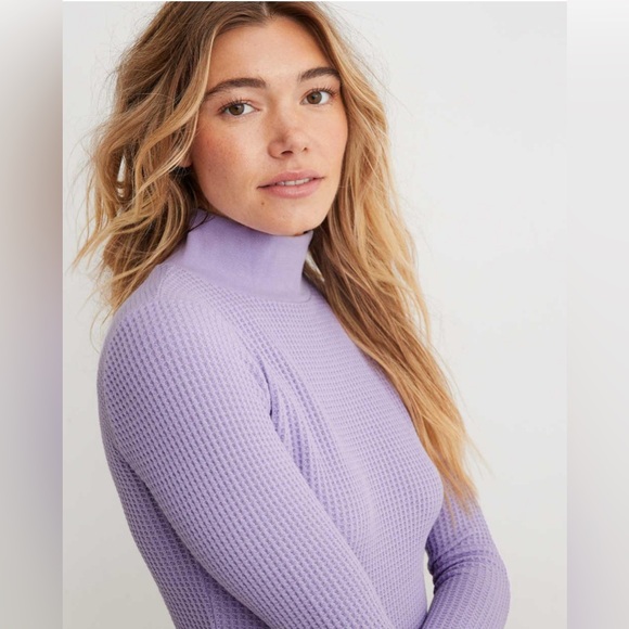 Aerie Blizzard Waffle Mockneck T-Shirt . - Picture 5 of 6